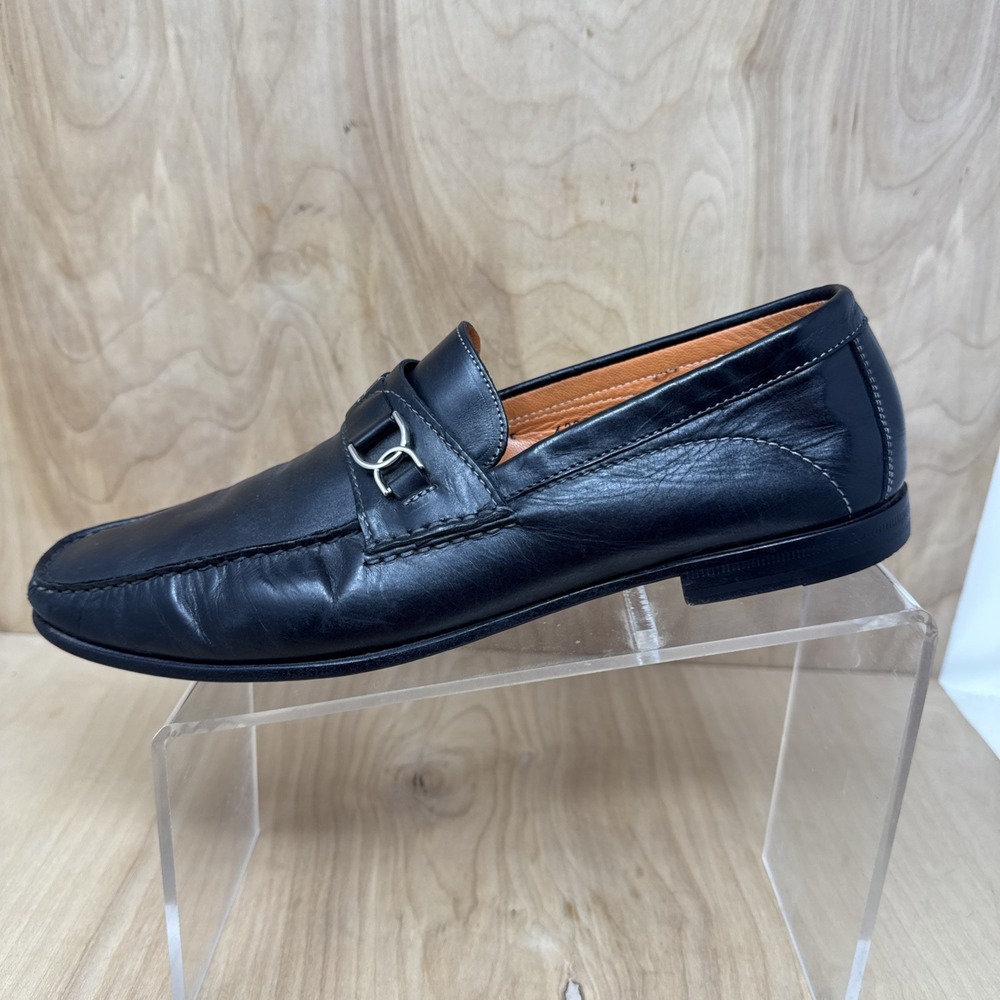 Santoni Bit Loafer Men's Sz 11.5 D Dress Shoes Black Leather Made in Italy